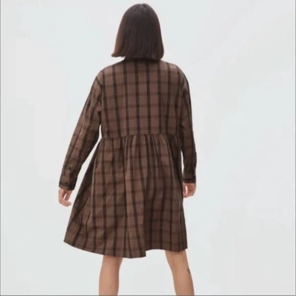 Everlane | Field Dress Black & Brown Plaid - Picture 3 of 5